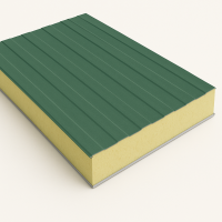 Стеновая сэндвич-панель с минеральной ватой 60 мм RAL 7004